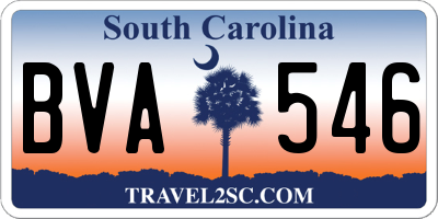 SC license plate BVA546