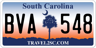 SC license plate BVA548