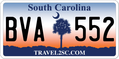 SC license plate BVA552