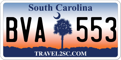 SC license plate BVA553