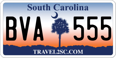 SC license plate BVA555