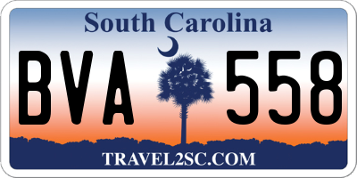 SC license plate BVA558