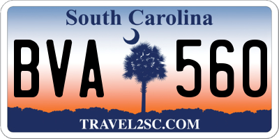 SC license plate BVA560