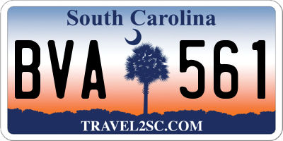 SC license plate BVA561