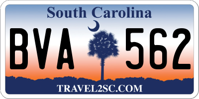 SC license plate BVA562