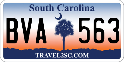 SC license plate BVA563