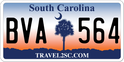 SC license plate BVA564
