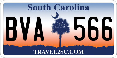 SC license plate BVA566