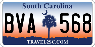 SC license plate BVA568