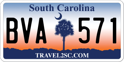 SC license plate BVA571