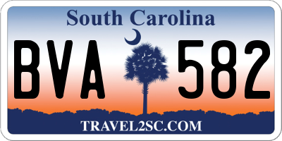 SC license plate BVA582