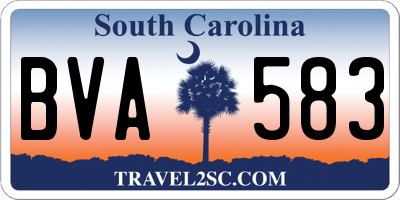 SC license plate BVA583