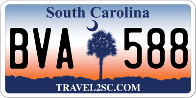 SC license plate BVA588