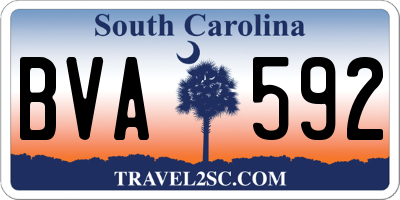 SC license plate BVA592