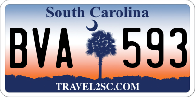 SC license plate BVA593