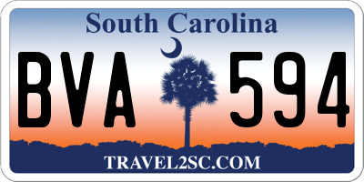 SC license plate BVA594
