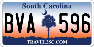 SC license plate BVA596