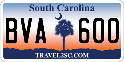 SC license plate BVA600