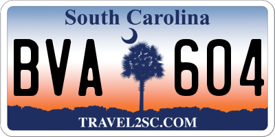 SC license plate BVA604