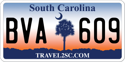 SC license plate BVA609