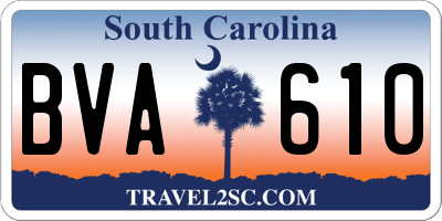 SC license plate BVA610