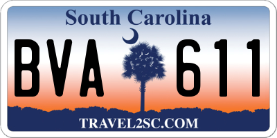 SC license plate BVA611