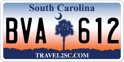 SC license plate BVA612