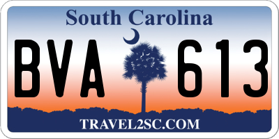 SC license plate BVA613
