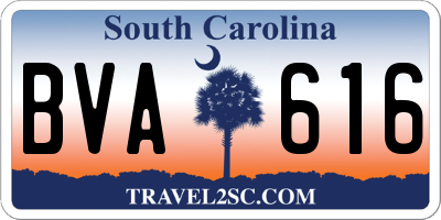 SC license plate BVA616
