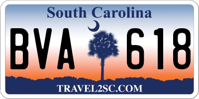 SC license plate BVA618