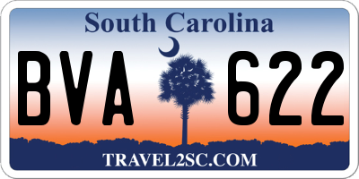 SC license plate BVA622