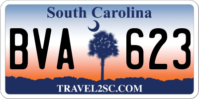 SC license plate BVA623