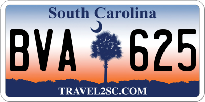 SC license plate BVA625