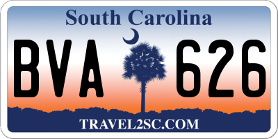 SC license plate BVA626