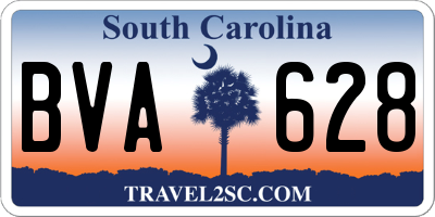 SC license plate BVA628