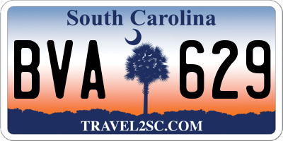 SC license plate BVA629
