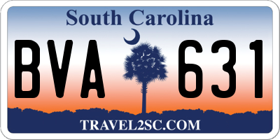 SC license plate BVA631