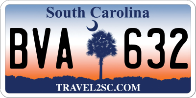 SC license plate BVA632