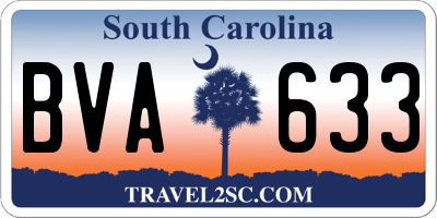 SC license plate BVA633