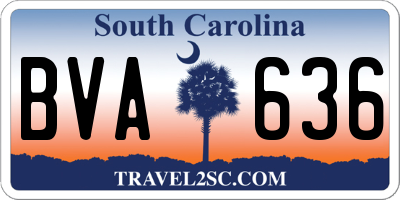 SC license plate BVA636