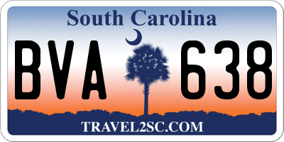SC license plate BVA638
