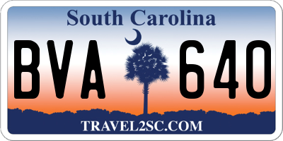 SC license plate BVA640