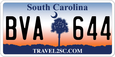 SC license plate BVA644