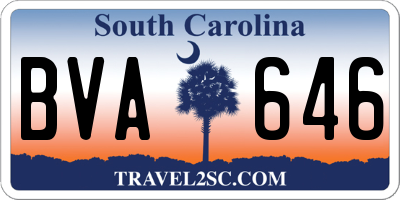 SC license plate BVA646