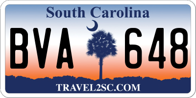 SC license plate BVA648