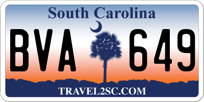 SC license plate BVA649
