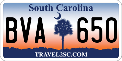 SC license plate BVA650