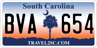 SC license plate BVA654