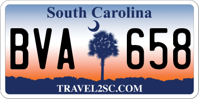SC license plate BVA658
