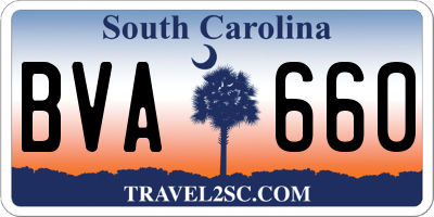 SC license plate BVA660